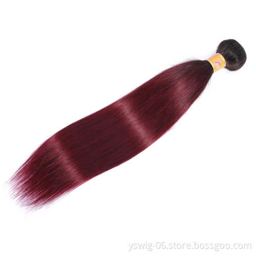 XCCOCO 10-28 Inches Wine Colored Weave Hair, Ombre Colored Hair Weave, Wholesale Malaysian Colored Two Tone Hair Weave